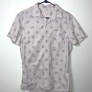 American Eagle palm tree short sleeve camp shirt S